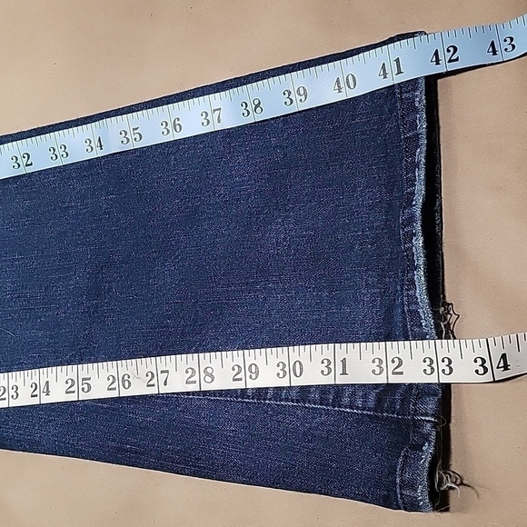 Dylan George "Alexandra" Flare Jeans Size 26 Distressed Low Rise, Med-Dark Wash - Picture 8 of 13